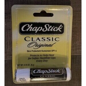 Vintage ChapStick Classic SPF 4 0.15 oz Sealed Original Formula‎ Rare VHTF